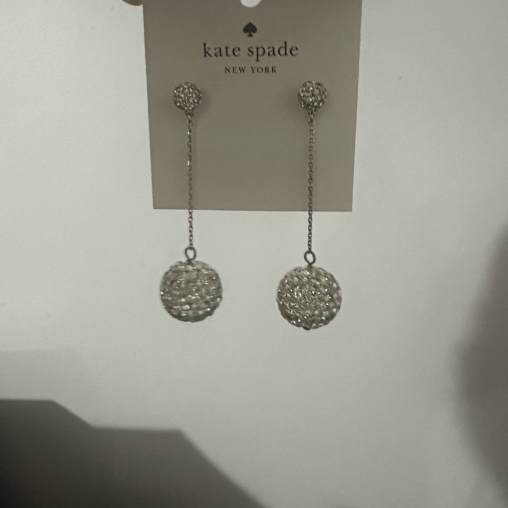 Kate Spade Silver Linear Earrings - Picture 2 of 4